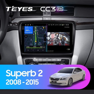 Штатная магнитола Teyes CC3 2K 4/64 Skoda Superb 2 B6 (2008-2015) (10 inch Universal)
