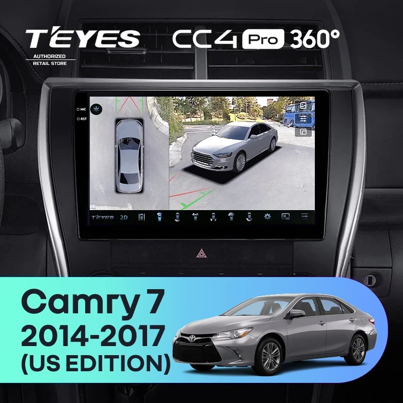 Штатная магнитола Teyes CC4 Pro 360 8/128 Toyota Camry 7 XV 50 55 (2014-2017) (North America) F5
