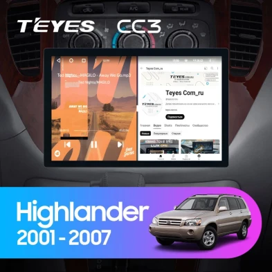 Штатная магнитола Teyes CC3 2K 4/32 Toyota Highlander 1 XU20 (2001-2007) (11")
