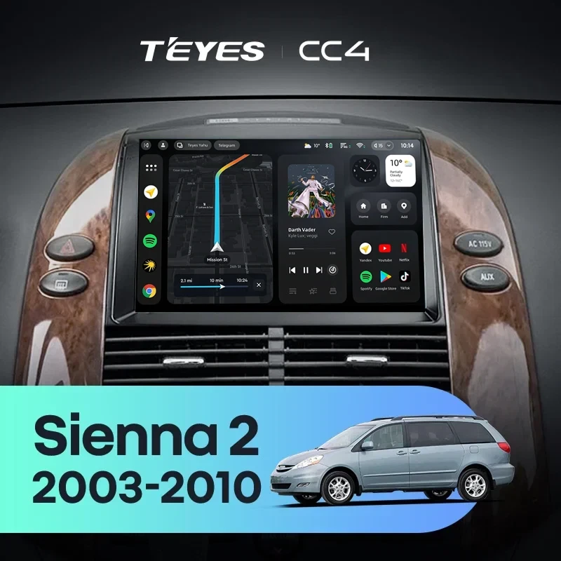 Штатная магнитола Teyes CC4 8/128 Toyota Sienna 2 II XL20 (2003-2010)