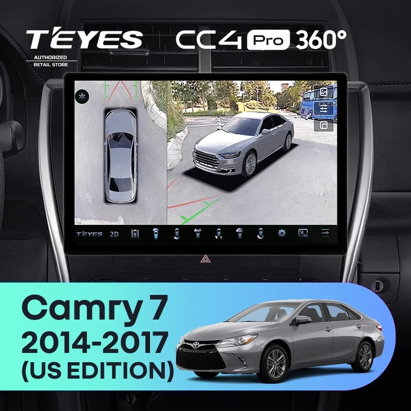 Штатная магнитола Teyes CC4 Pro 360 8/128 Toyota Camry 7 XV 50 55 (2014-2017) (North America) F5 (13")