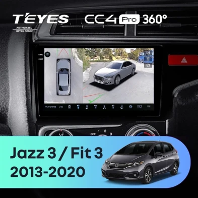 Штатная магнитола Teyes CC4 Pro 360 12/256 Honda Fit 3 GP GK (2013-2020) Тип-B Правый руль