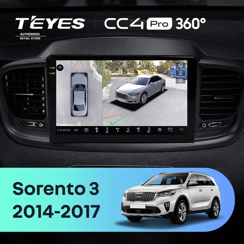 Штатная магнитола Teyes CC4 Pro 360 8/128 Kia Sorento 3 Prime (2014-2017) Тип-B