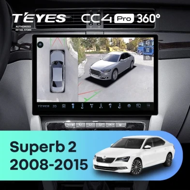 Штатная магнитола Teyes CC4 Pro 360 12/256 Skoda Superb 2 B6 (2008-2015) (13")
