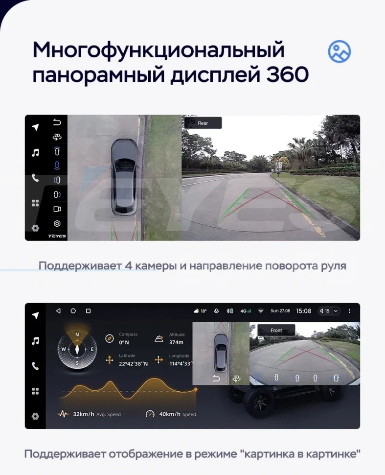 Штатная магнитола Teyes LUX ONE 360 6/128 Toyota Land Cruiser 200 (2007-2015) Тип-C