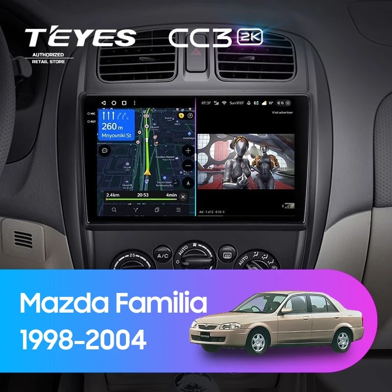 Штатная магнитола Teyes CC3 2K 4/32 Mazda Familia (BJ) (1998-2004)