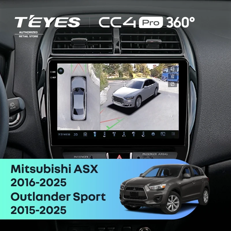 Штатная магнитола Teyes CC4 Pro 360 8/128 Mitsubishi Outlander Sport (2015-2026) F2
