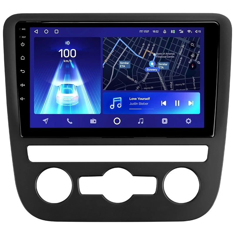 Переходная рамка Volkswagen Scirocco 3 Mk3 (2008-2014) F2 (чёрная) (9")