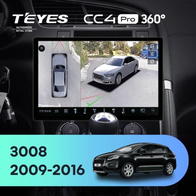 Штатная магнитола Teyes CC4 Pro 360 8/128 Peugeot 3008 1 (2009-2016) F2 (13")
