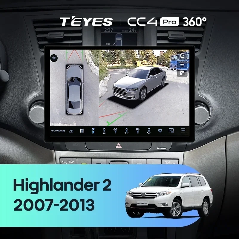Штатная магнитола Teyes CC4 Pro 360 8/128 Toyota Highlander 2 XU40 (2007-2013) F2 (11")