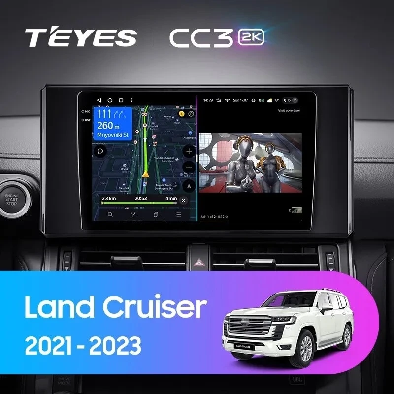 Штатная магнитола Teyes CC3 2K 4/32 Toyota Land Cruiser 300 (2021-2023)