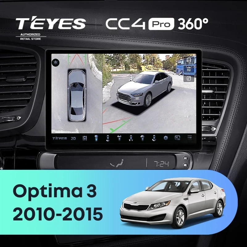 Штатная магнитола Teyes CC4 Pro 360 8/128 Kia Optima 3 TF (2010-2015) F2 (11")