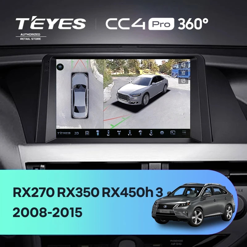 Штатная магнитола Teyes CC4 Pro 360 12/256 Lexus RX270 RX350 RX450h AL10 3 (2008-2015) Тип-A