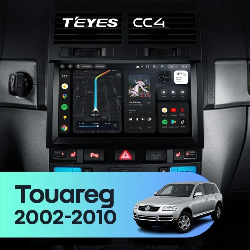 Штатная магнитола Teyes CC4 8/128 Volkswagen Touareg GP (2002-2010) F1