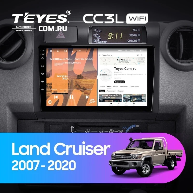 Штатная магнитола Teyes CC3L WiFi 2/32 Toyota Land Cruiser 70 Series LC 79 (2007-2020)