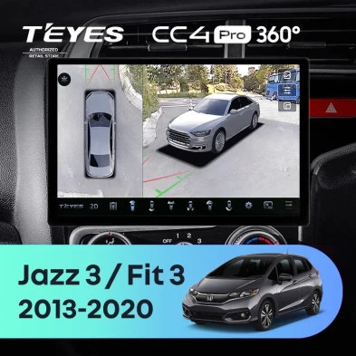 Штатная магнитола Teyes CC4 Pro 8/128 Honda Fit 3 GP GK (2013-2020) Тип-B Правый руль (13")