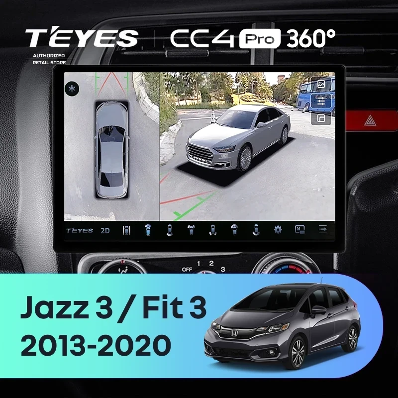 Штатная магнитола Teyes CC4 Pro 8/128 Honda Jazz 3 (2015-2020) Тип-A Правый руль (13")