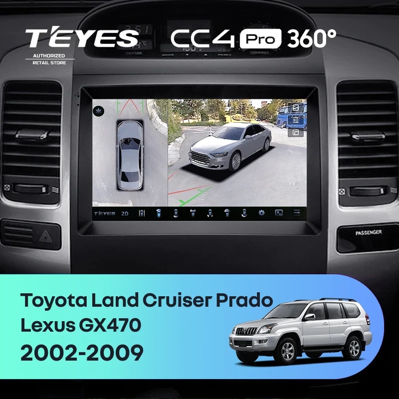 Штатная магнитола Teyes CC4 Pro 360 8/128 Lexus GX470 (2002-2009) F2