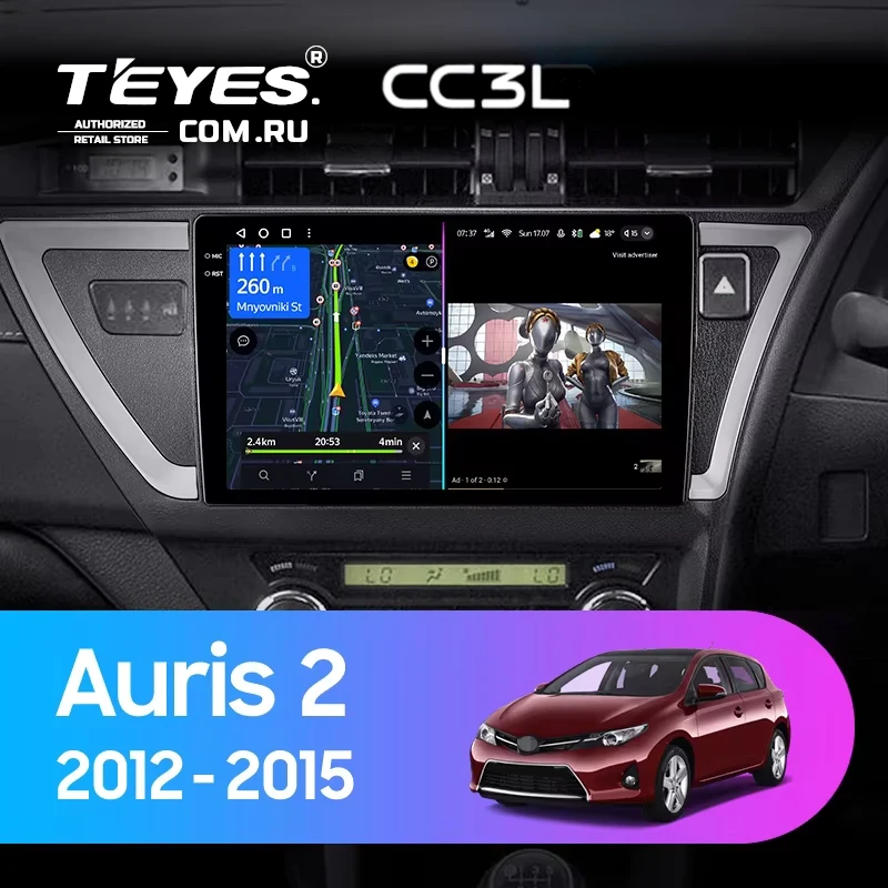 Штатная магнитола Teyes CC3L 4/64 Toyota Auris 2 E180 (2012-2015) Правый руль