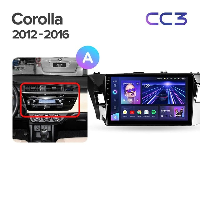 Штатная магнитола Teyes CC3 4/32 Toyota Corolla (2012-2016) Тип-B