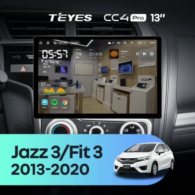 Штатная магнитола Teyes CC4 Pro 8/128 Honda Jazz 3 (2015-2020) Тип-B (13")