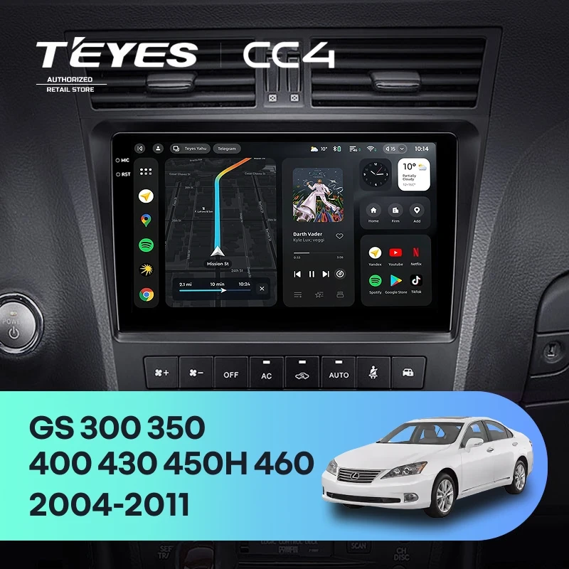Штатная магнитола Teyes CC4 8/128 Lexus GS300 350 400 430 450h 460 (2004-2011)
