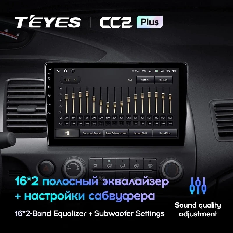 Штатная магнитола Teyes CC2 Plus 4/32 Honda Civic 8 FK FN FD (2005-2012)