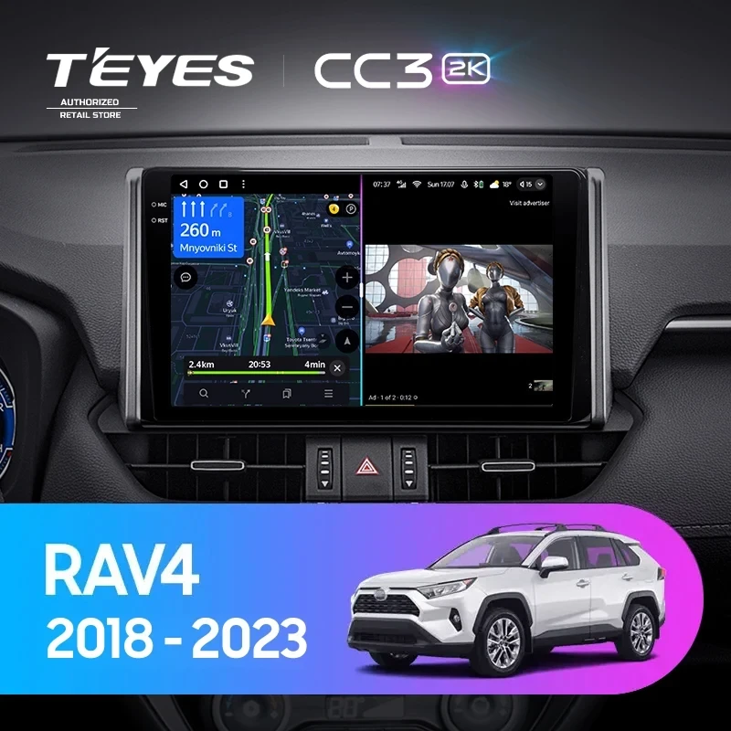 Штатная магнитола Teyes CC3 2K 4/64 Toyota RAV4 XA50 (2018-2023) F1