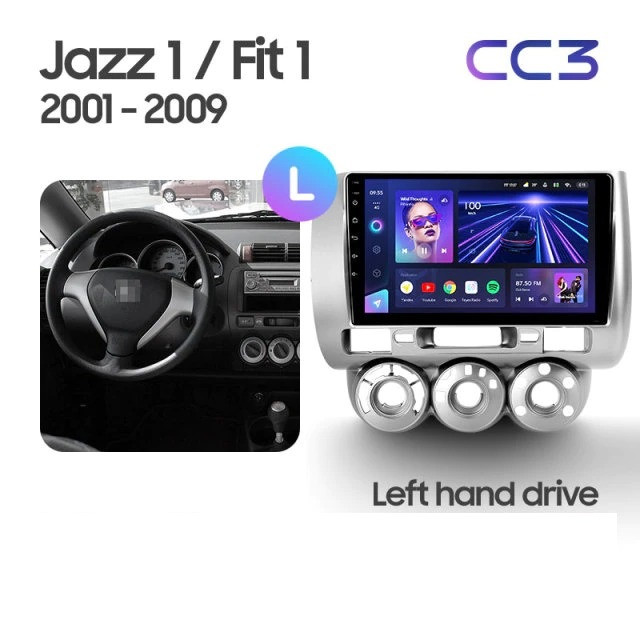 Штатная магнитола Teyes CC3 2K 6/128 Honda Fit 1 (2001-2009)