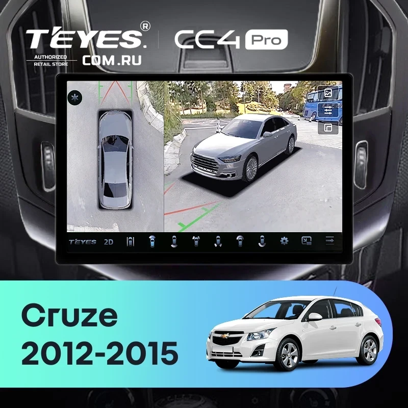 Штатная магнитола Teyes CC4 Pro 360 8/128 Chevrolet Cruze J300 J308 (2012-2015) F2 (11") (черная)