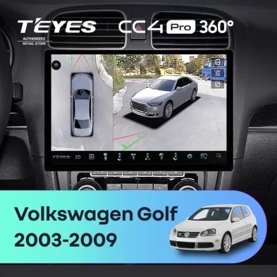 Штатная магнитола Teyes CC4 Pro 360 12/256 Volkswagen Golf (2003-2009) (13")