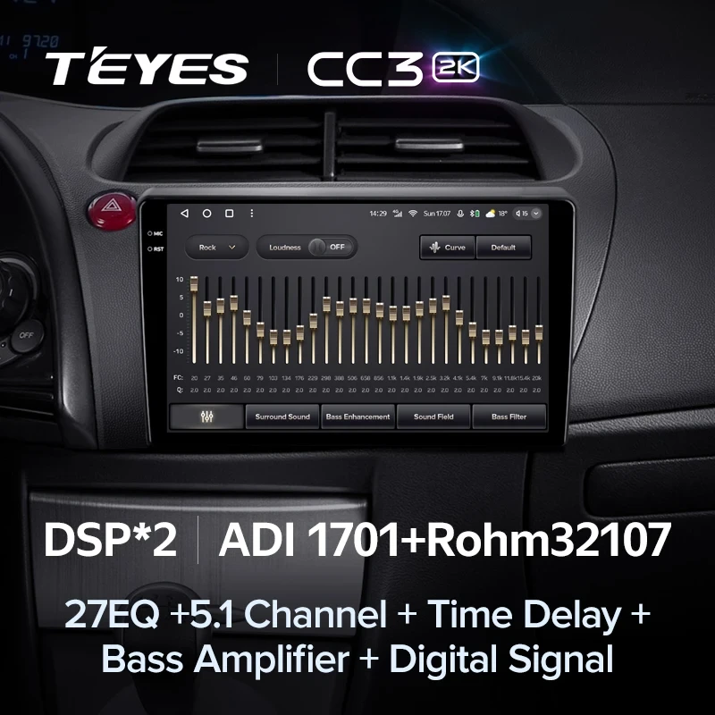 Штатная магнитола Teyes CC3 2K 4/32 Honda Civic Hatchback (2006-2012)