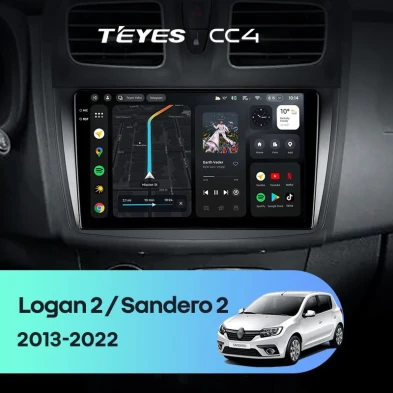Штатная магнитола Teyes CC4 8/128 Renault Sandero 2 (2013-2022) F2