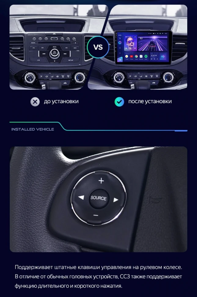 Штатная магнитола Teyes CC3L 4/64 Honda CR-V 4 RM RE (2011-2018) Тип-C