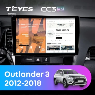Штатная магнитола Teyes CC3 2K 6/128 Mitsubishi Outlander 3 GF0W GG0W (2012-2018) Тип-B (13")