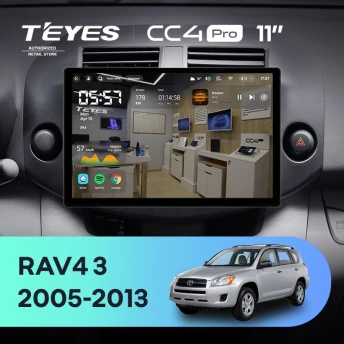 Штатная магнитола Teyes CC4 Pro 8/128 Toyota RAV4 3 XA30 (2005-2013) F2 (11")