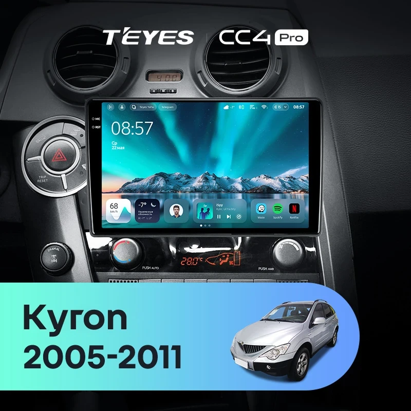 Штатная магнитола Teyes CC4 Pro 12/256 SsangYong Kyron (2005-2011)