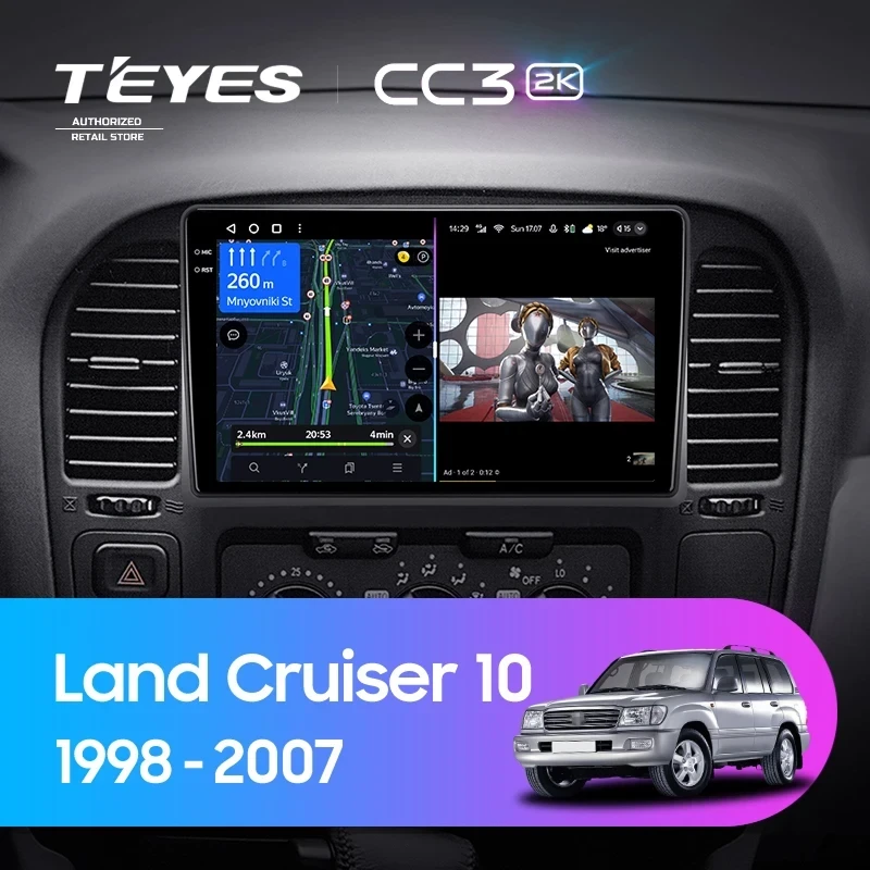 Штатная магнитола Teyes CC3 2K 6/128 Toyota Land Cruiser 10 J100 100 (1998-2007)