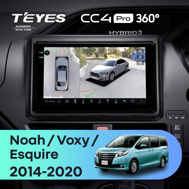 Штатная магнитола Teyes CC4 Pro 360 8/128 Toyota Voxy III R80 (2014-2020) F1 Правый руль