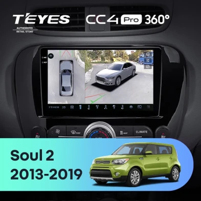 Штатная магнитола Teyes CC4 Pro 360 8/128 Kia Soul 2 PS (2013-2019) Тип-A