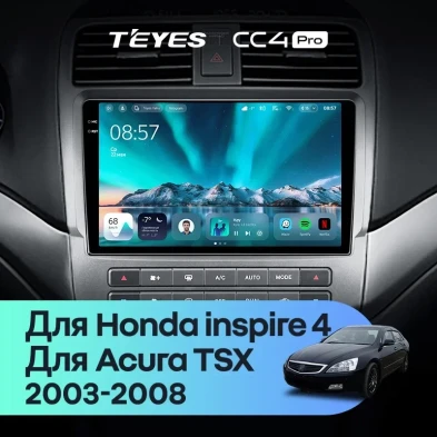 Штатная магнитола Teyes CC4 Pro 8/128 Acura TSX (2003-2008)