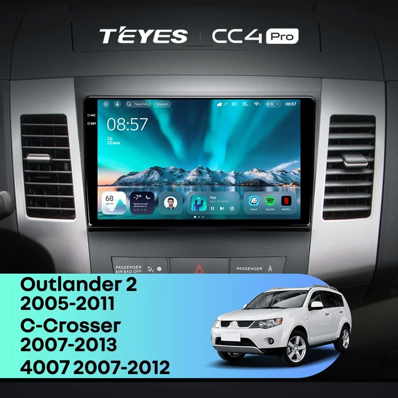 Штатная магнитола Teyes CC4 Pro 12/256 Peugeot 4007 (2007-2012) Тип-A