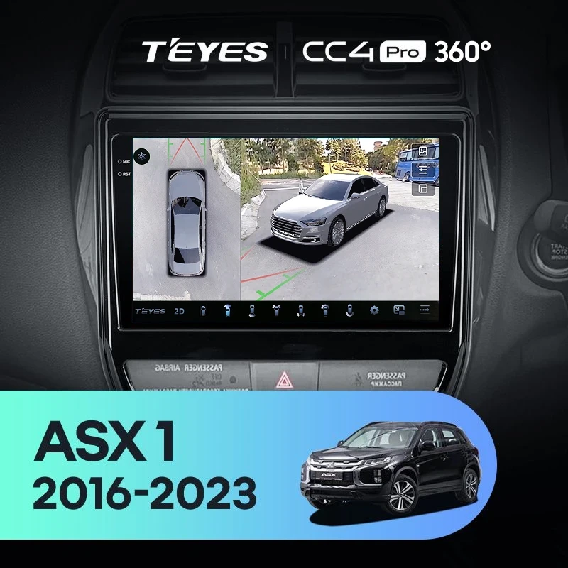 Штатная магнитола Teyes CC4 Pro 360 12/256 Mitsubishi ASX (2016-2026) Тип-B Правый руль