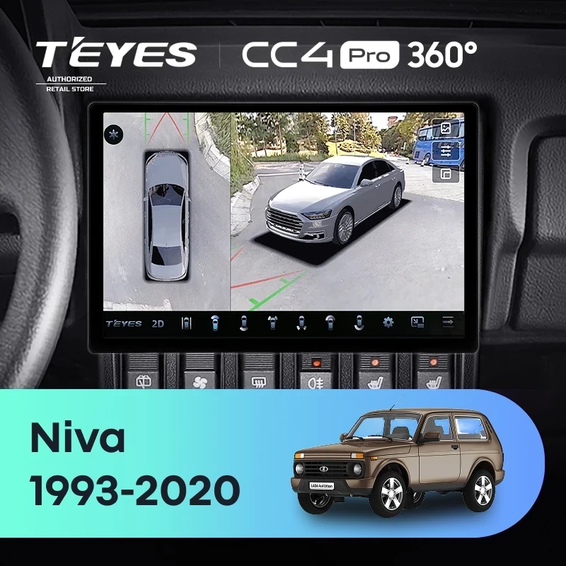 Штатная магнитола Teyes CC4 Pro 360 8/128 Lada Niva (1993-2020) (13")