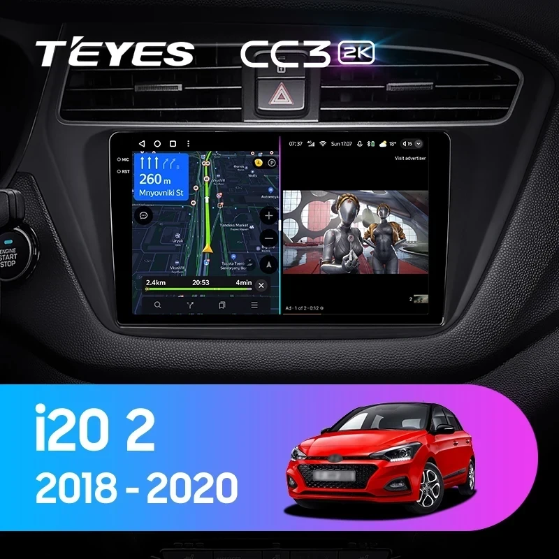 Штатная магнитола Teyes CC3 2K 6/128 Hyundai i20 2 GB (2018-2020)
