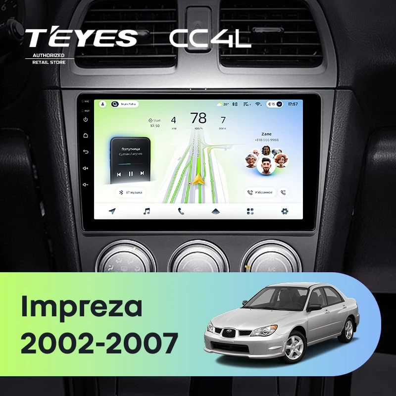 Штатная магнитола Teyes CC4L 4/64 Subaru Impreza GD GG (2002-2007)