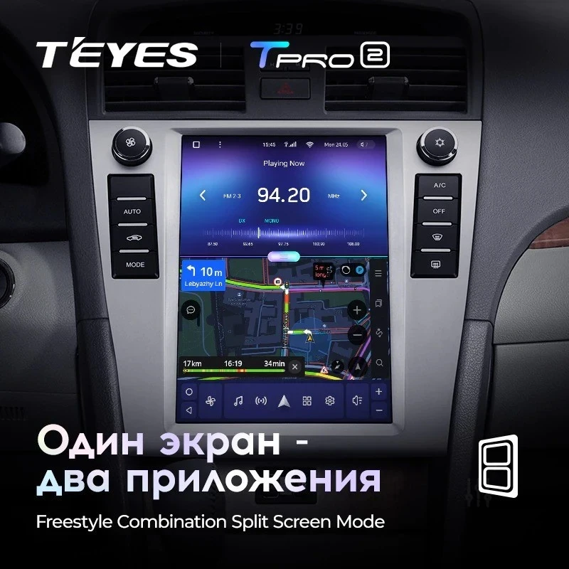 Штатная магнитола Tesla style Teyes TPRO 2 4/32 Toyota Camry 6 XV 40 (2006-2011) F1