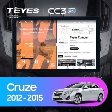 Штатная магнитола Teyes CC3 2K 4/32 Chevrolet Cruze J300 J308 (2012-2015) F3 (13")