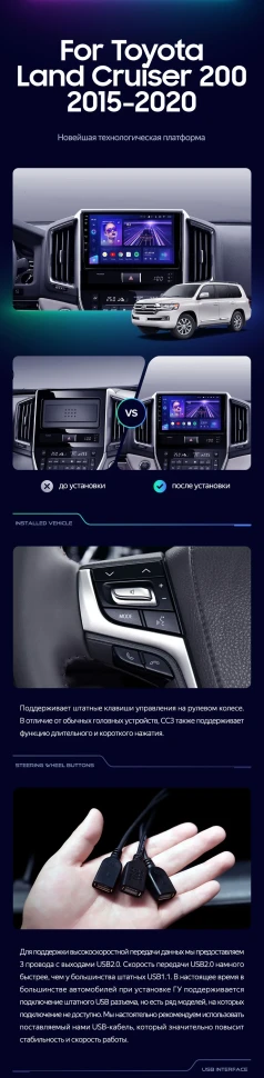 Штатная магнитола Teyes CC3 4/32 Toyota Land Cruiser 200 (2015-2021)