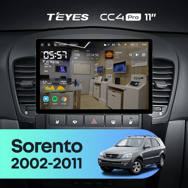 Штатная магнитола Teyes CC4 Pro 12/256 Kia Sorento BL (2002-2011) (11")